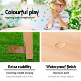 Kids Outdoor Picnic Table and Bench Set Wooden Natural