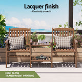 Gardeon Rustic Outdoor Loveseat & Table Set