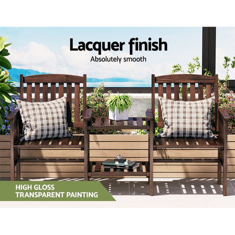 Bonogin Outdoor Loveseat, Charcoal Timber