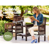 Deepdale Garden Bench, 2 seater, Charcoal Brown