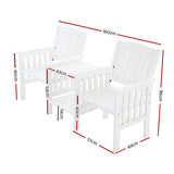 Gardeon Rustic Outdoor Loveseat & Table Set