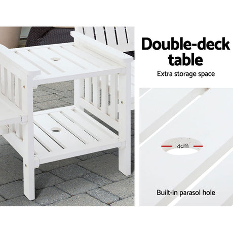 Gardeon Rustic Outdoor Loveseat & Table Set