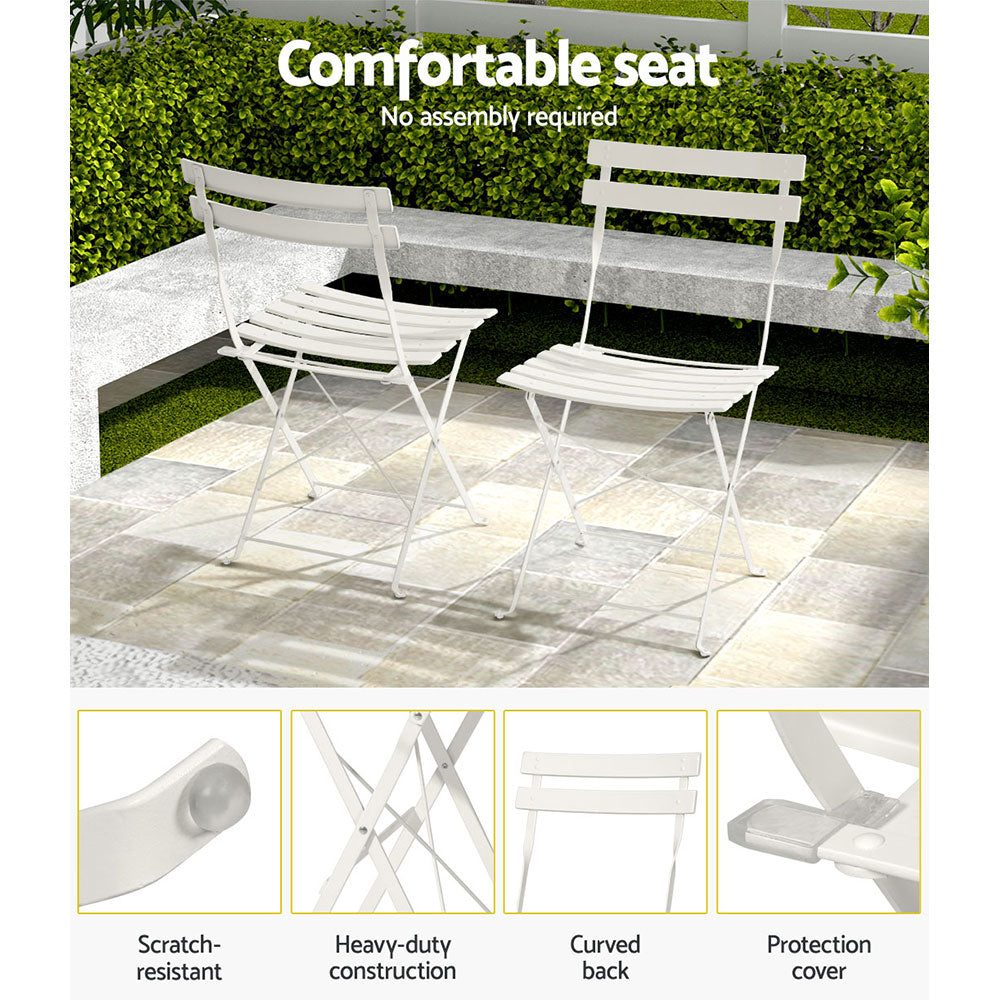 Gardeon 3-Piece Steel Outdoor Bistro Set