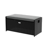 Port Victoria 102L Outdoor Storage Bench Box, Black