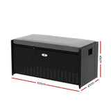 Port Victoria 102L Outdoor Storage Bench Box, Black