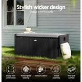 Port Victoria 102L Outdoor Storage Bench Box, Black
