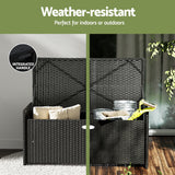 Port Victoria 102L Outdoor Storage Bench Box, Black