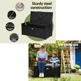 Port Victoria 102L Outdoor Storage Bench Box, Black