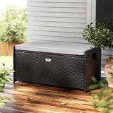 Port Victoria 102L Outdoor Storage Bench Box, Black