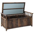Beechmont charcoal timber outdoor storage box in an outdoor setting