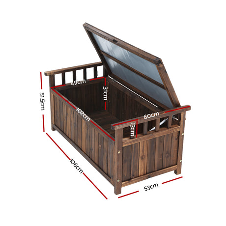 Beechmont 160L Outdoor Storage Box, Charcoal Timber