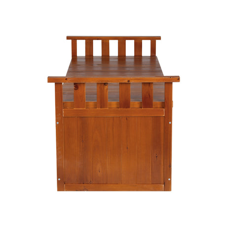 Gardeon 129cm Wooden Outdoor Storage Bench — XL Fir Wood, Natural, 2-in-1 — Allure Home Collections
