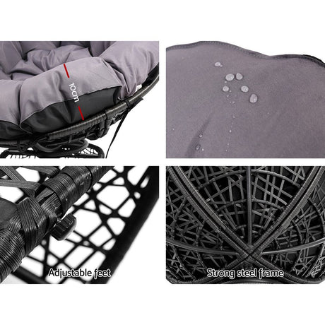 Gardeon Rotatable Papasan Wicker Chair