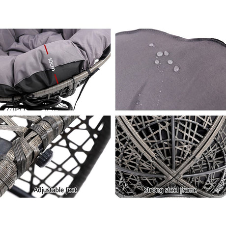 Gardeon Rotatable Papasan Wicker Chair