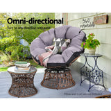 Forrest Beach 2 Piece Papasan Lounge Setting, Brown