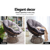 Forrest Beach 2 Piece Papasan Lounge Setting, Brown