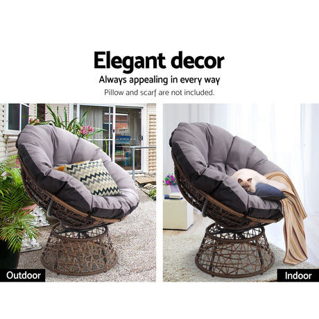 Forrest Beach 2 Piece Papasan Lounge Setting, Brown