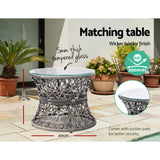 Gardeon PE Wicker Papasan Chair & Table Set