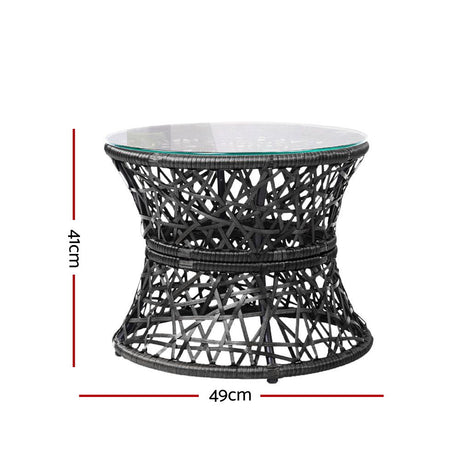 Gardeon Papasan Chair & Side Table Set