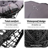 Gardeon Papasan Chair & Side Table Set