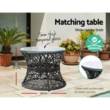 Gardeon Papasan Chair & Side Table Set