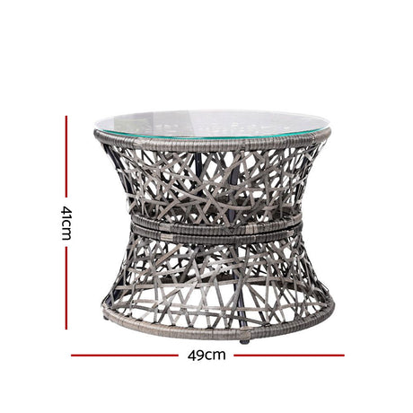 Gardeon Papasan Chair & Side Table Set