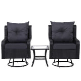 Gardeon 3-Piece Swivel Wicker Bistro Set