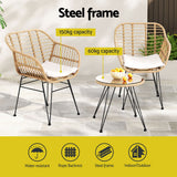 Port Gregory Bistro Set, 3 piece, Natural