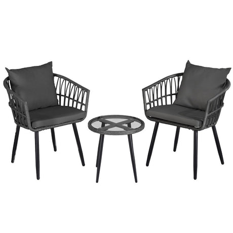 Carrara grey wicker outdoor lounge set in an outdoor setting