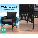 Gardeon 4 Piece Rattan Outdoor Sofa Set with Storage Cover Black — Allure Home Collections