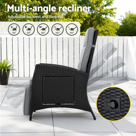 Nambour Recliner Chair, Black
