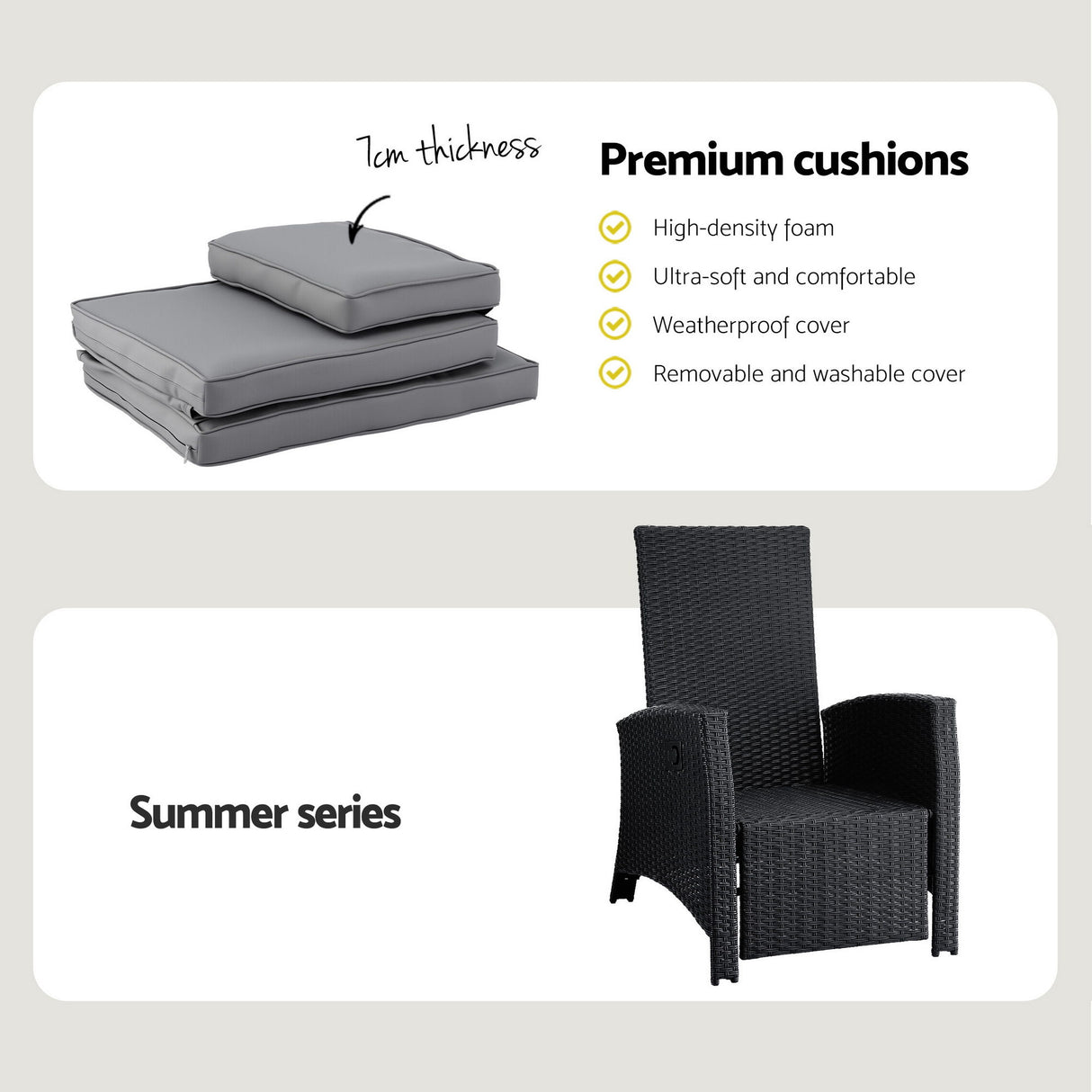 Nambour Recliner Chair, Black