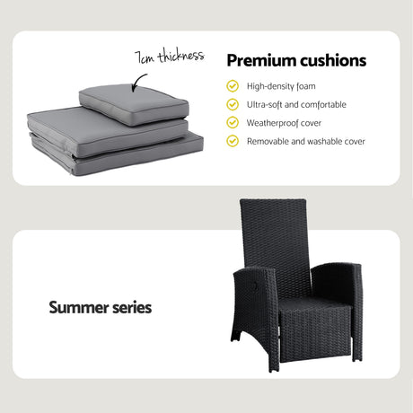 Nambour Recliner Chair, Black