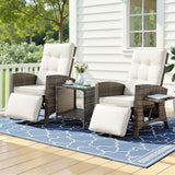 Nambour 3 Piece Outdoor Recliner Set, Brown