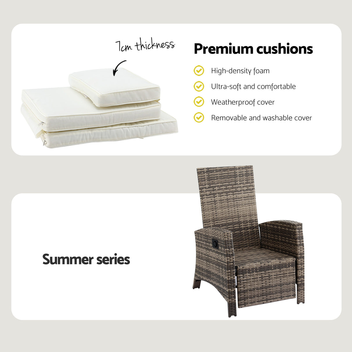 Nambour 3 Piece Outdoor Recliner Set, Brown