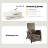 Nambour 3 Piece Outdoor Recliner Set, Brown