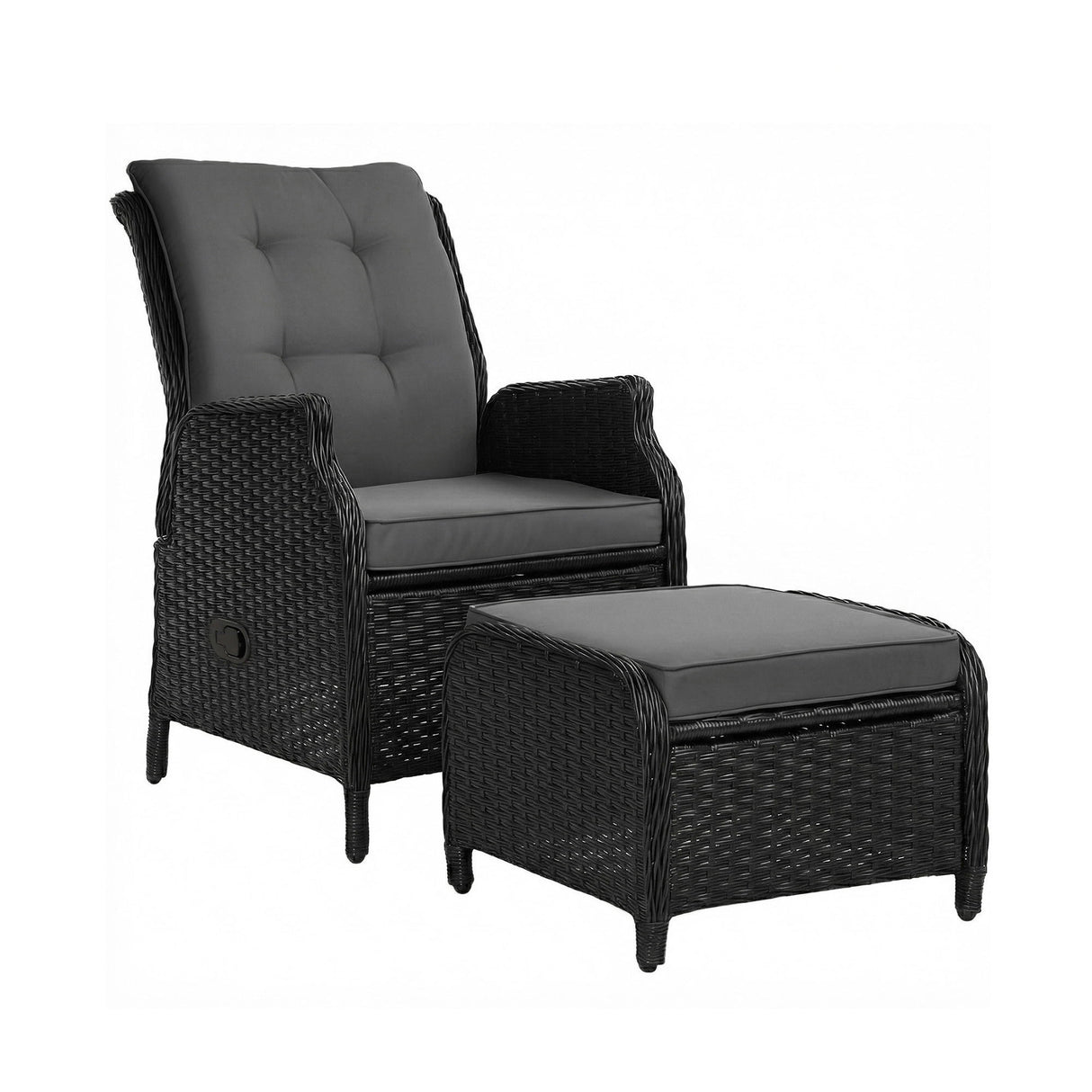 Cairns 2 Piece Outdoor Recliner Set, Black