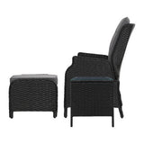 Gardeon 5PC Wicker Recliner Set