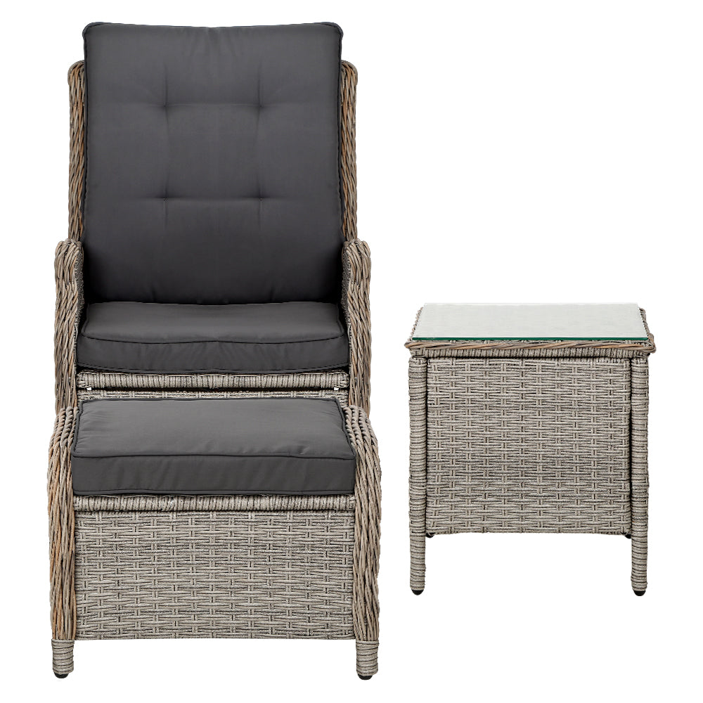 Gardeon 5PC Wicker Recliner Set