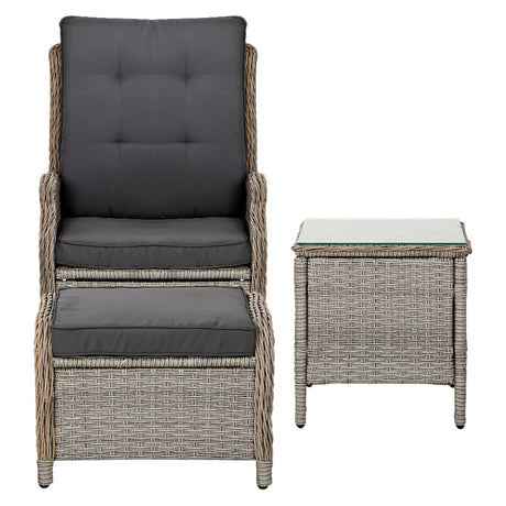 Gardeon 5PC Wicker Recliner Set