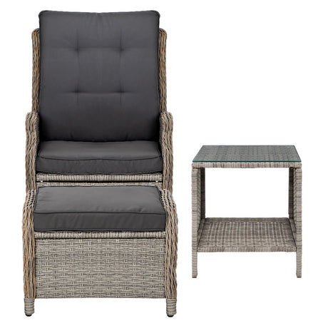 Montville 5 Piece Outdoor Recliner Set, Grey