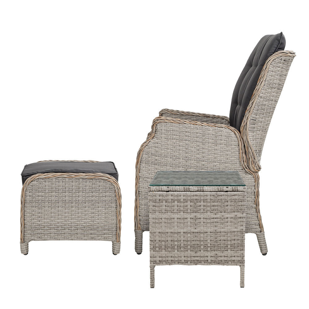 Montville 5 Piece Outdoor Recliner Set, Grey