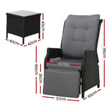 Gardeon Adjustable Wicker Recliner Chair Set