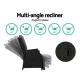 Gardeon Adjustable Wicker Recliner Chair Set
