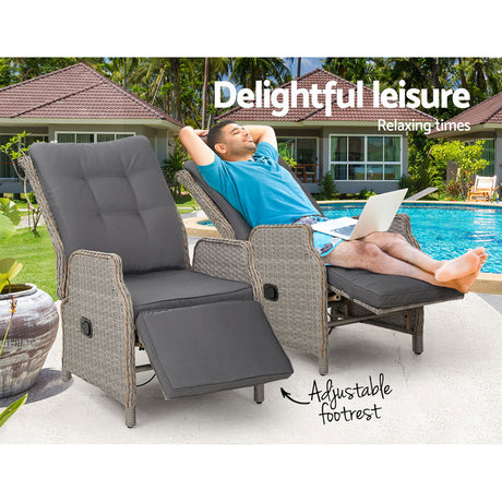 Midge Point 2 Piece Recliner Set, Grey