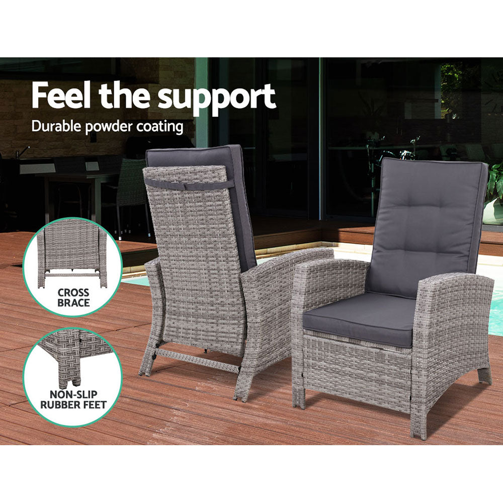 Halifax 2 Piece Recliner Set, Grey