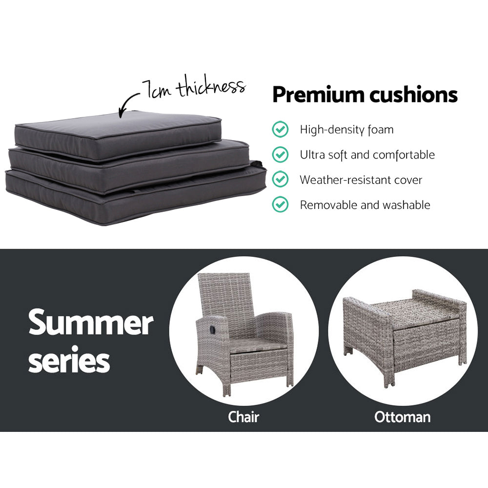 Halifax 2 Piece Recliner Set, Grey