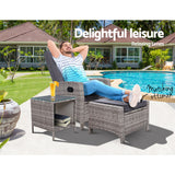 Pelican Waters 3 Piece Outdoor Recliner Set, Grey