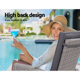 Gardeon 3-Piece Adjustable Wicker Recliner Set