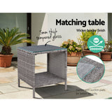 Gardeon 3-Piece Adjustable Wicker Recliner Set